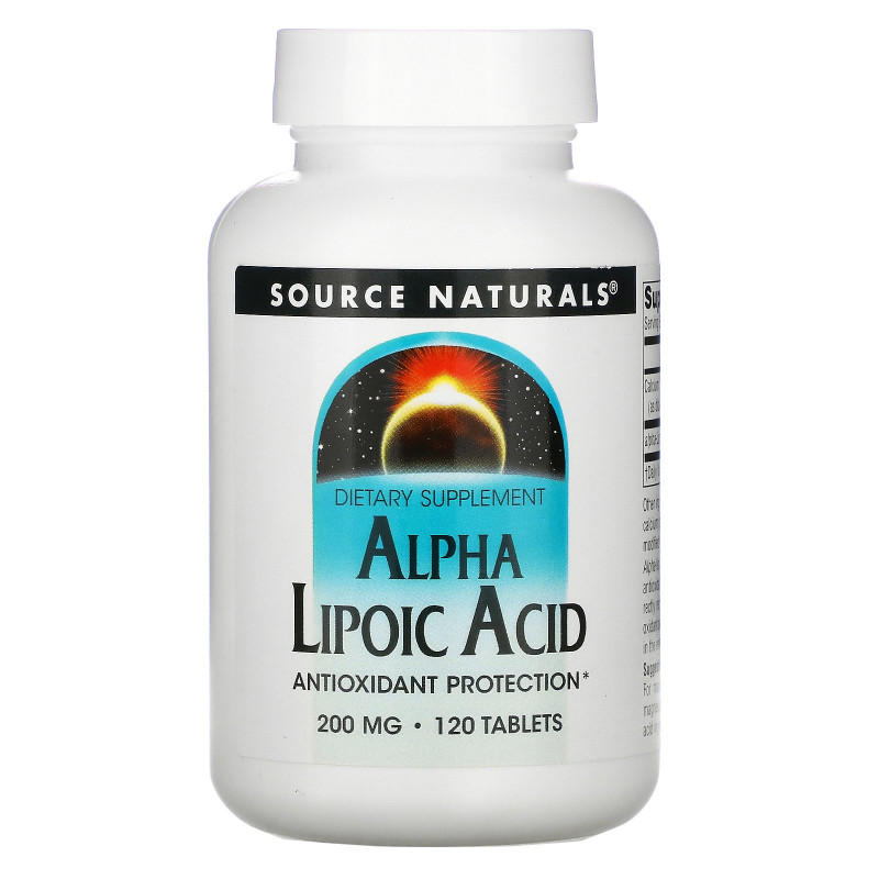 Source Naturals, Альфа-липоевая кислота, 200 мг, 120 таблеток