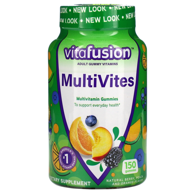 VitaFusion, MultiVites, Natural Berry, Peach & Orange Flavor, 150 Gummies