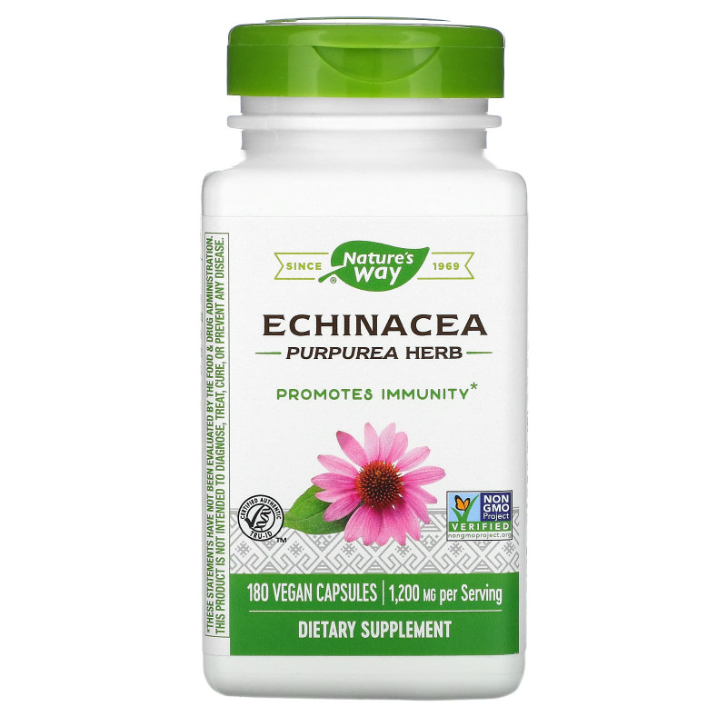 Nature's Way, Echinacea Purpurea Herb, 400 mg, 180 Vegetarian Capsules