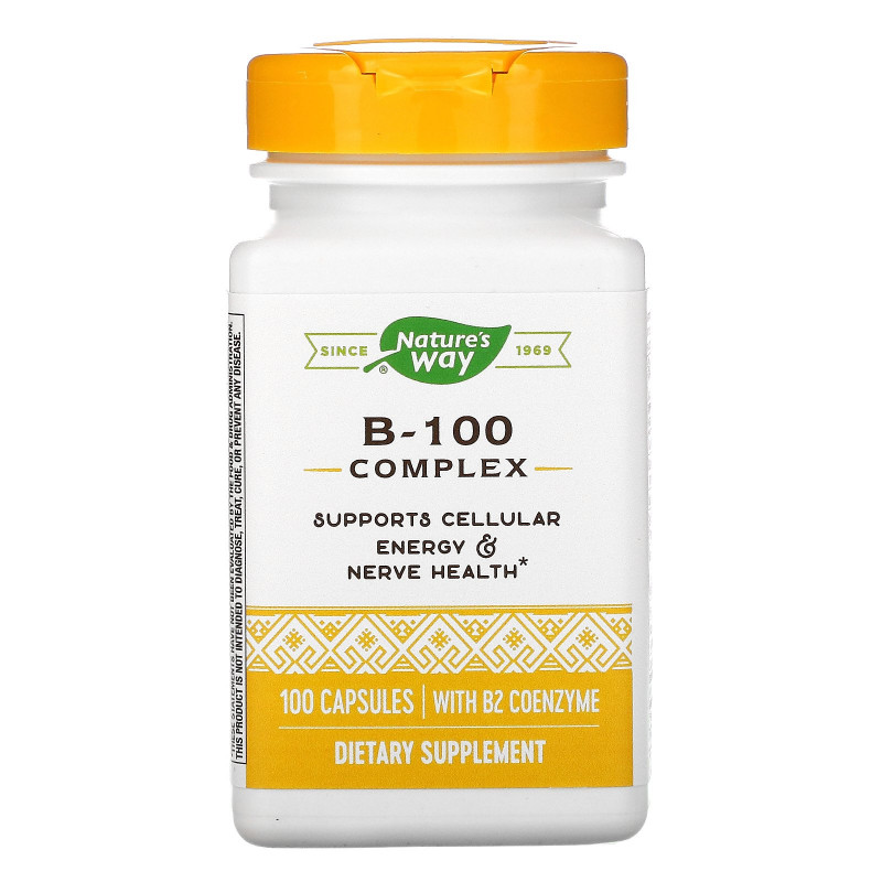 Nature's Way, Комплекс B-100 с коферментом B2 , 100 капсул