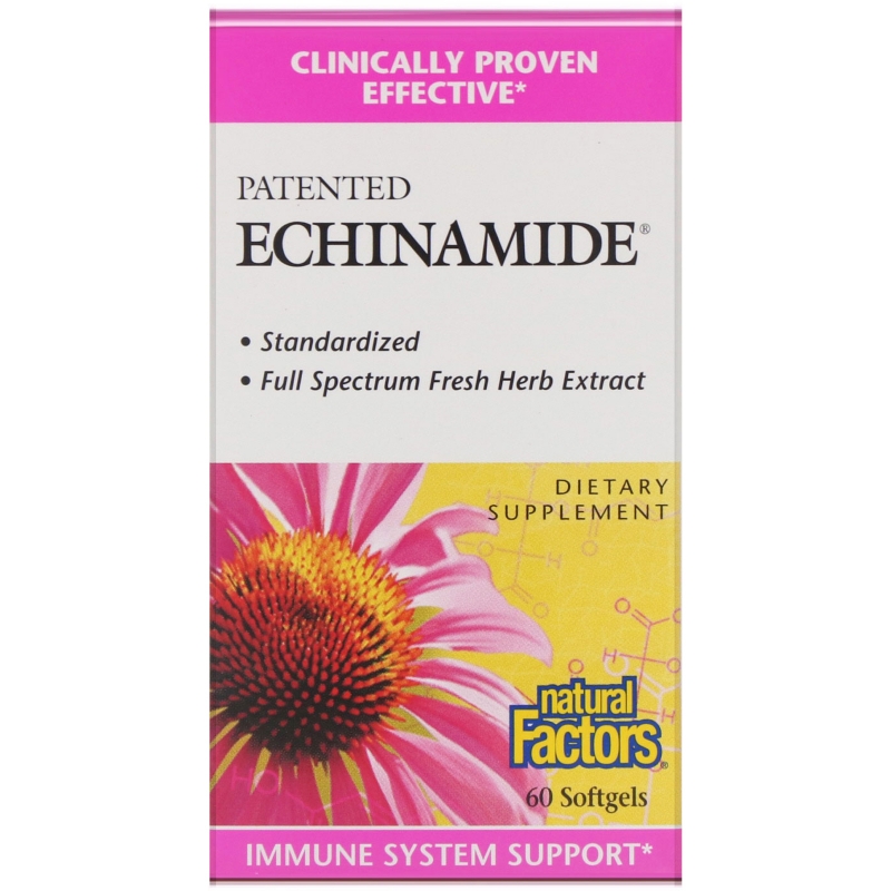 Natural Factors, Echinamide, 60 мягких табеток