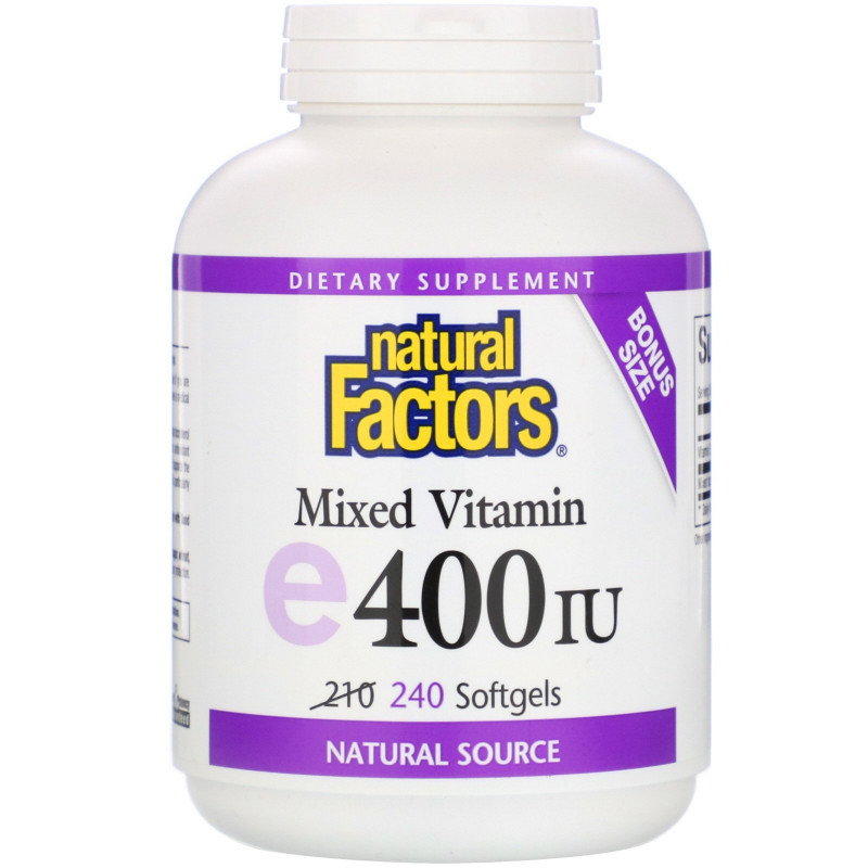 Natural Factors, Смешанный витамин Е 240 гелевых капсул