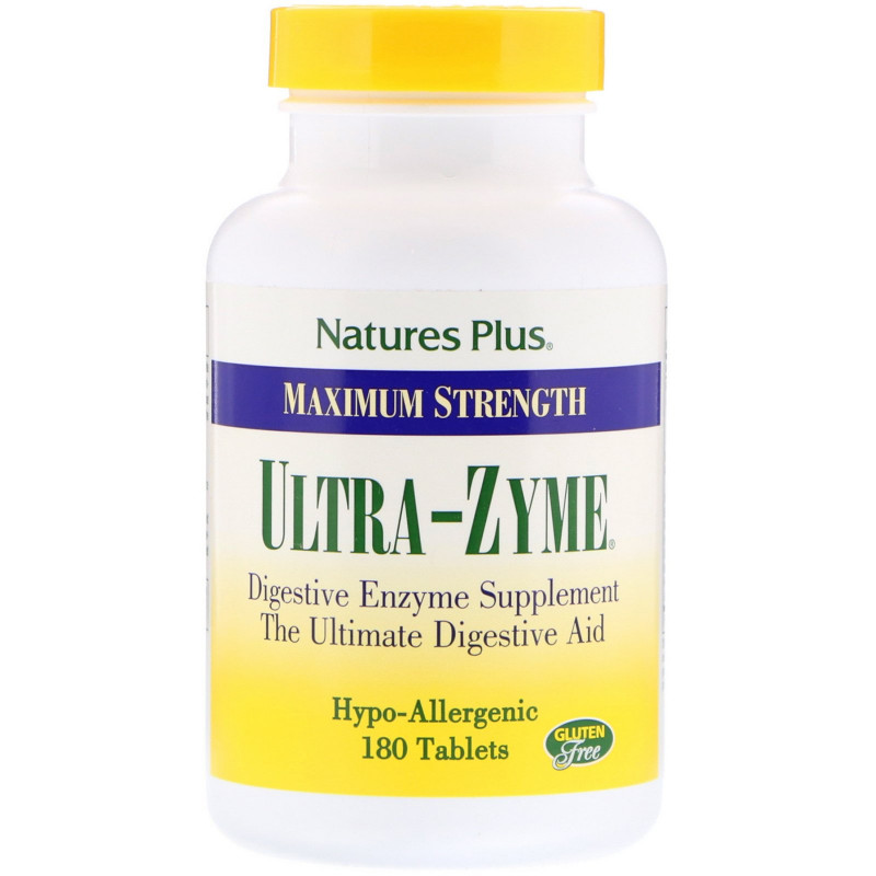 Nature's Plus, Максимальная сила Ultra-Zyme, 180 таблеток