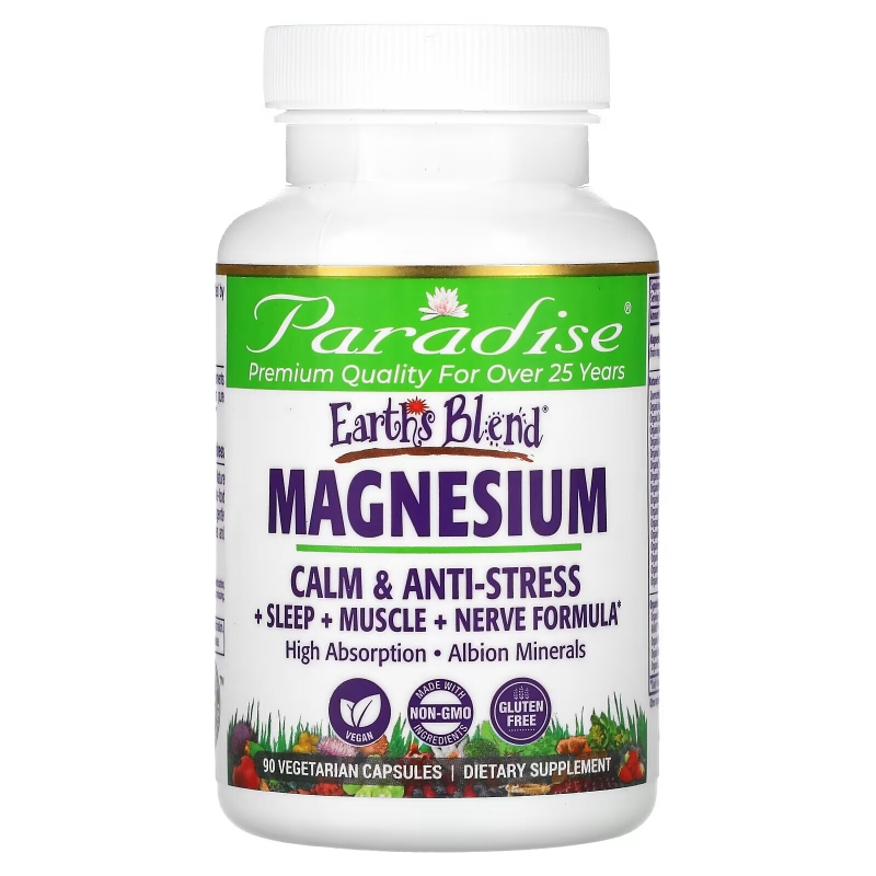 Paradise Herbs, Earth's Blend, Magnesium, 90 Vegetarian Capsules