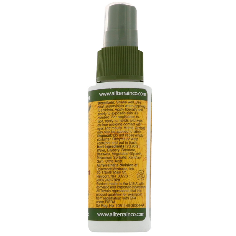 All Terrain Kids Herbal Armor Natural Insect Repellent Deet-Free Pump Spray 2.0 fl oz (60 ml)