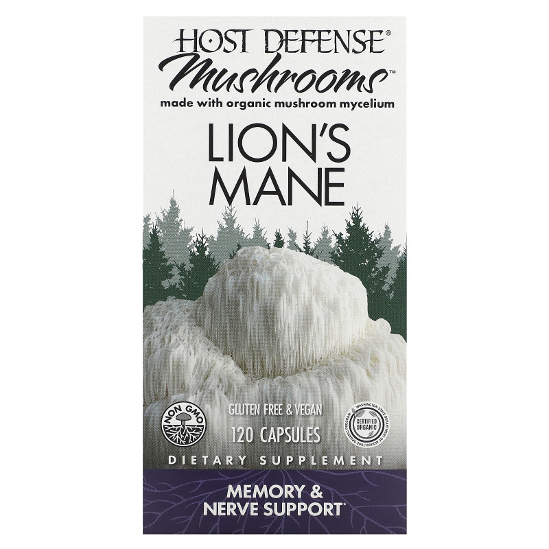 Fungi Perfecti Host Defense Ежовик гребенчатый 120 растительных капсул