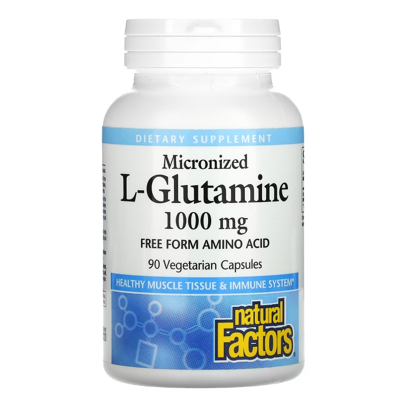 Natural Factors, Micronized L-Glutamine, 1,000 mg, 90 Vegetarian Capsules