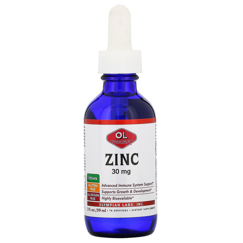 Olympian Labs, Zinc, 30 mg,  2 fl oz (59 ml)