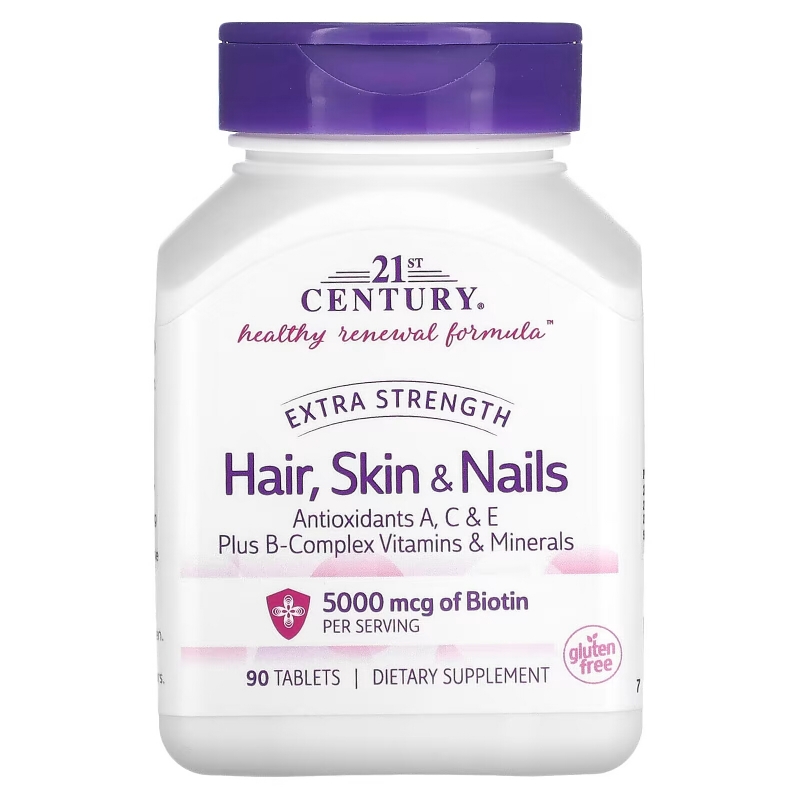 21st Century, Hair, Skin & Nails, Extra Strength, 90 Tablets