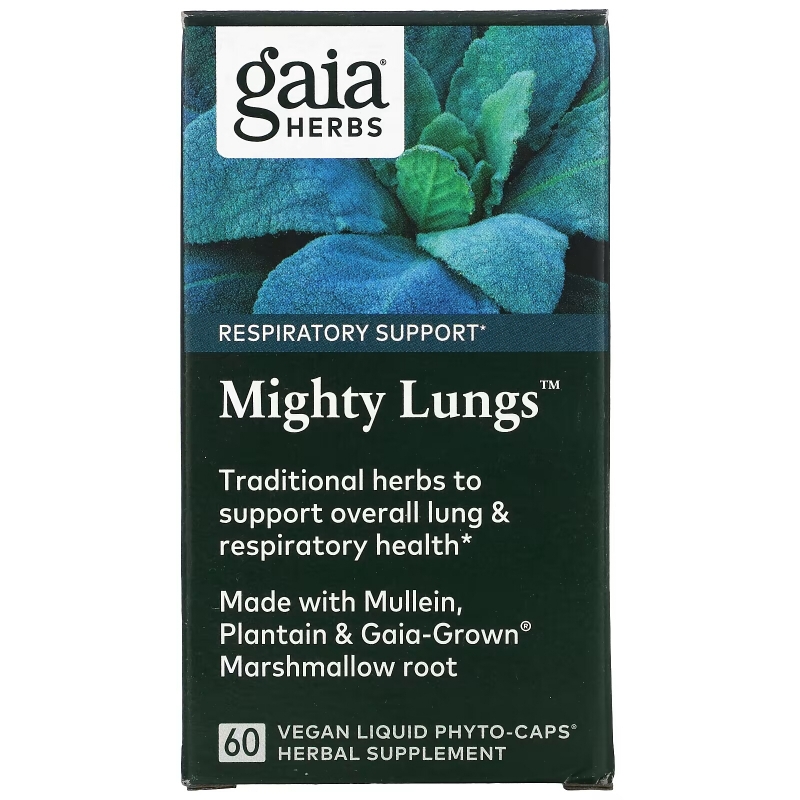 Gaia Herbs, Mighty Lungs, 60 Vegan Liquid Phyto-Caps