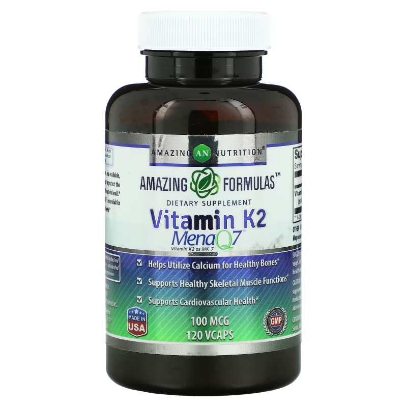 Amazing Nutrition, Vitamin K2, 100 mcg, 120 VCaps