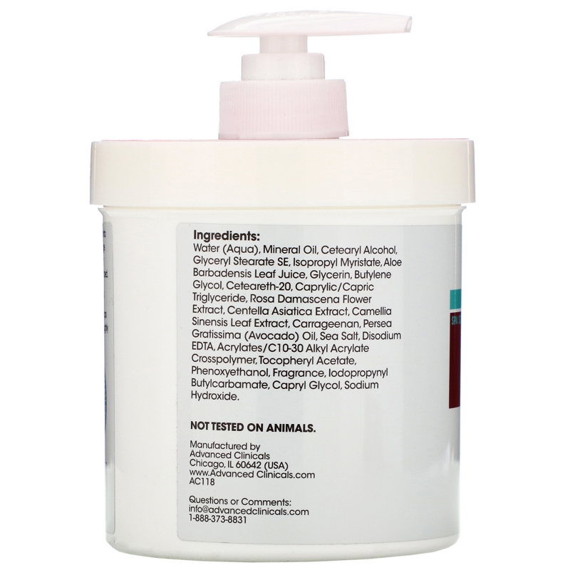 Advanced Clinicals, Anti-Aging Rescue Cream, Bulgarian Rose, 16 oz (454 g)