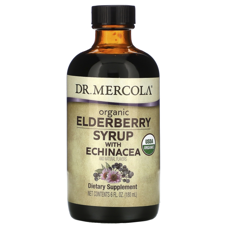 Dr. Mercola, Organic Elderberry Syrup with Echinacea,  6 fl oz (180 ml)