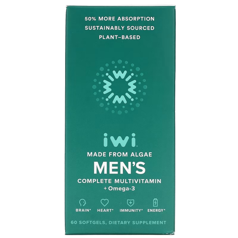 iWi, Men's Complete Multivitamin + Omega-3, 60 Softgels