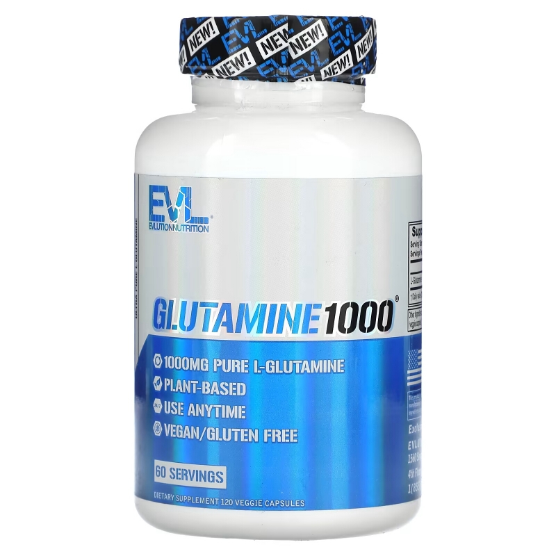 EVLution Nutrition, Glutamine1000, 1,000 mg, 120 Veggie Capsules