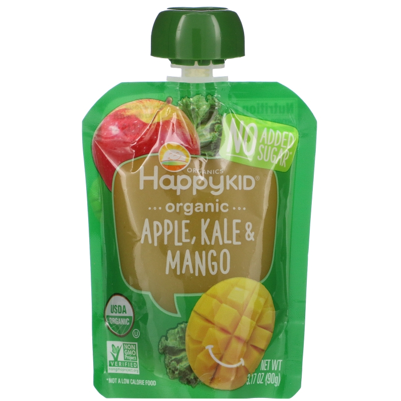 Nurture Inc. (Happy Baby), Happy Squeeze, Organic Superfoods, Twist, Organic Apple, Kale & Mango, 4 Pouches, 3.17 oz (90 g) Each