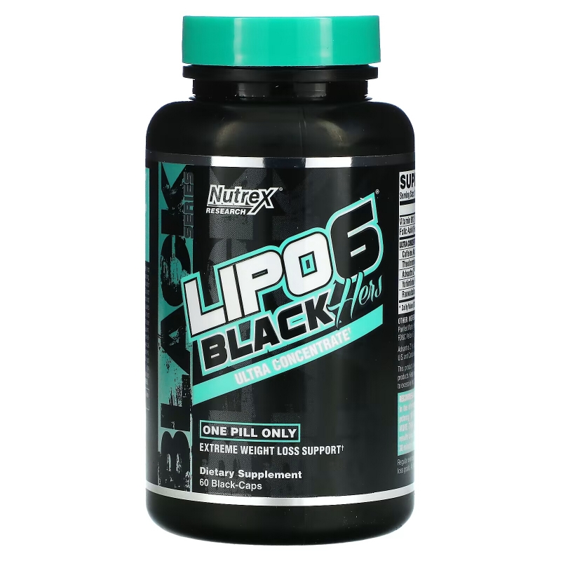 Nutrex Research, Lipo 6 Black Hers, ультраконцентрированный, 60 черных капсул