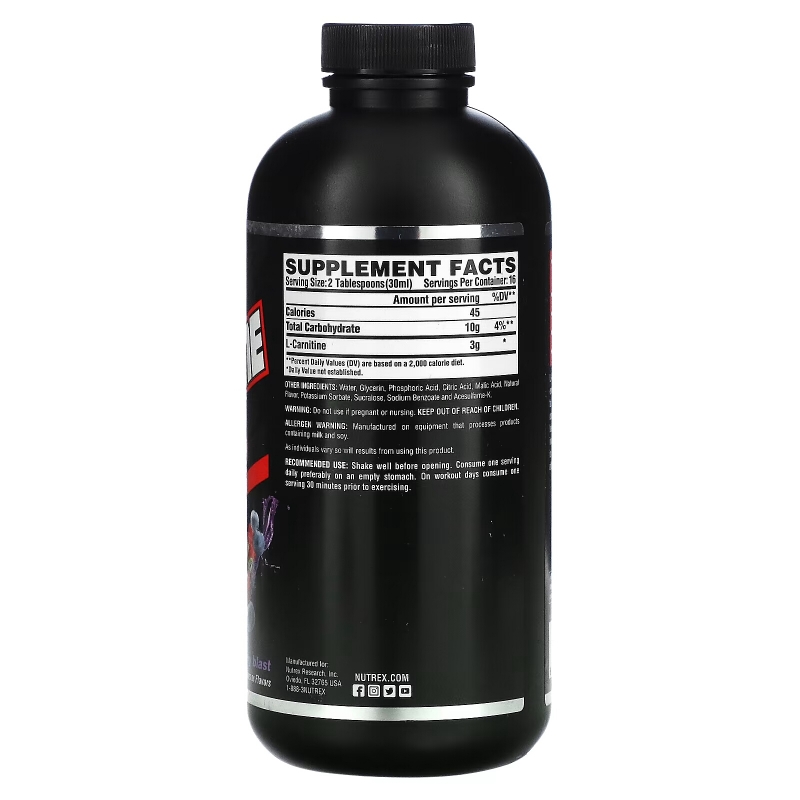 Nutrex Research, Liquid Carnitine 3000, Ягодный взрыв, 473 мл