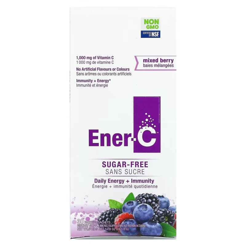 Ener-C, Vitamin C, Multivitamin Drink Mix, Sugar Free, Mixed Berry, 1,000 mg, 30 Packets, 0.2 oz (5.46 g) Each