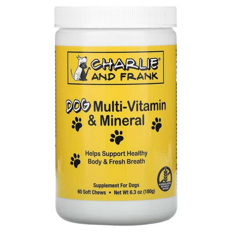 Charlie and Frank, Dog Multi-Vitamin & Mineral, Supports Fresh Breath, 60 Soft Chews, 6.3 oz (180 g)