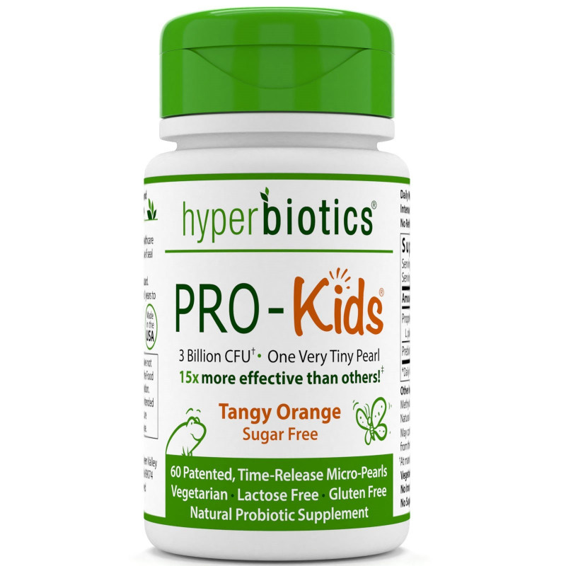 Hyperbiotics, PRO-Kids, идеальный детский пробиотик, не содержит сахара, терпкий цитрус, 60 мини-горошин